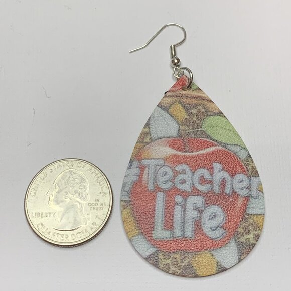 Teacher Earring, Educator Earring, Teacher Appreciation Gift, School Earring - Picture 4 of 4